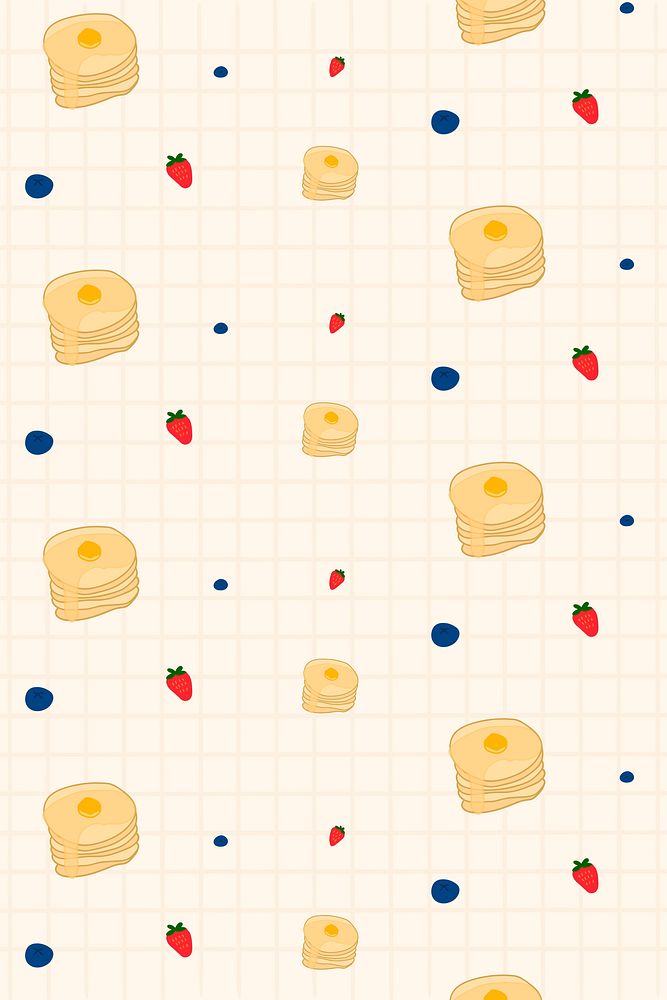 Pancake strawberry blueberry pattern background