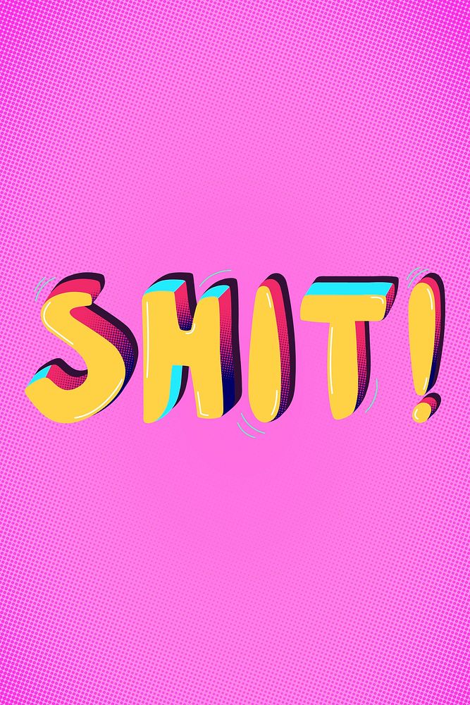 Shit funky word interjection typography vector