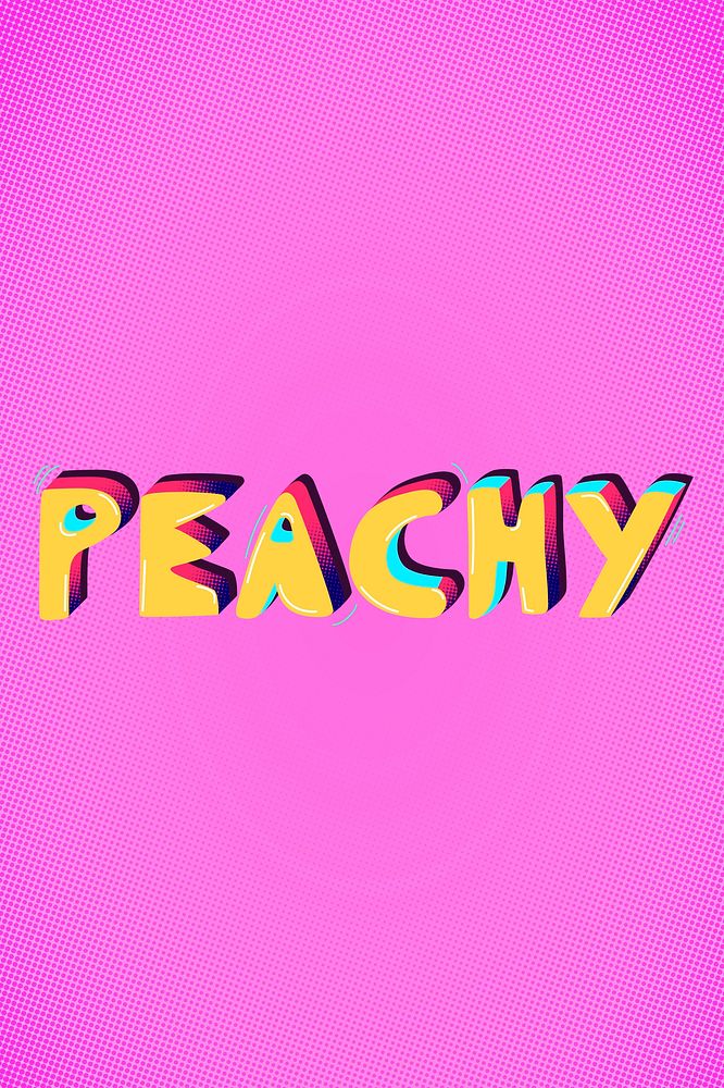 Peachy funky message typography psd