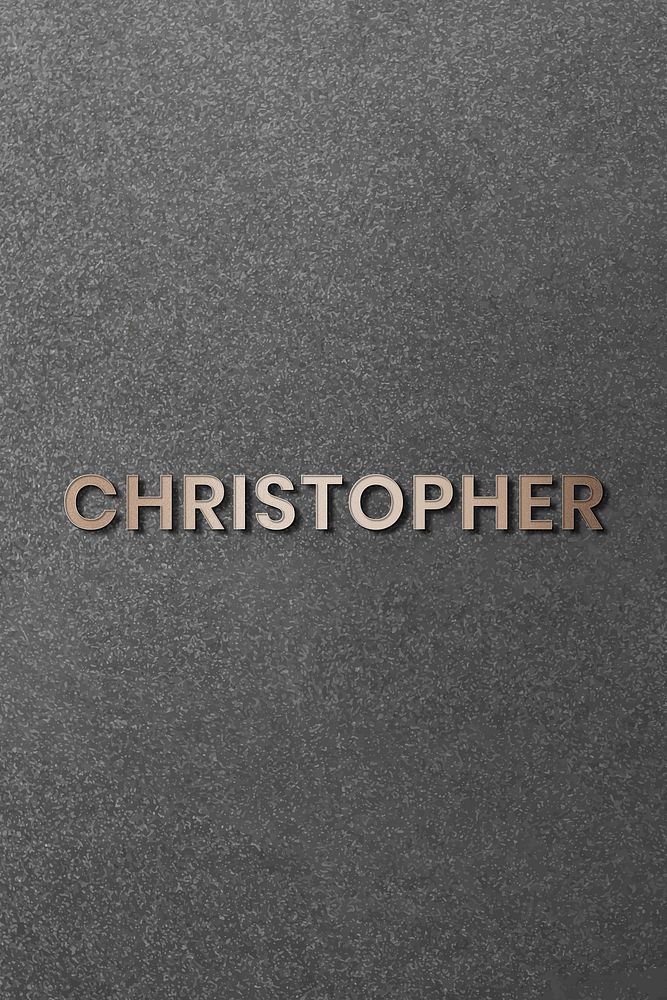 Christopher typography in gold design element vector