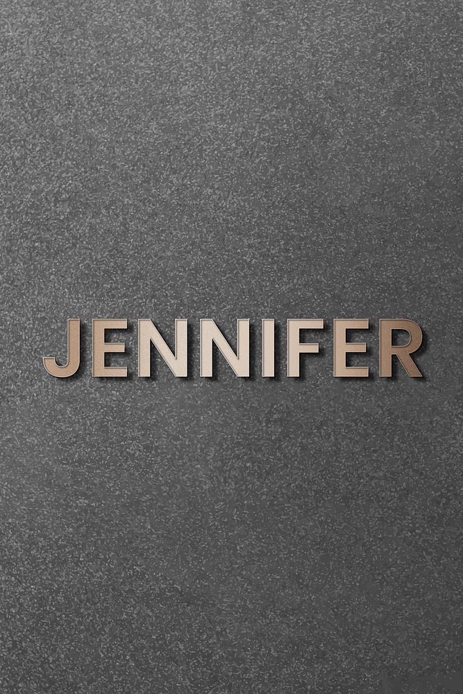 Jennifer typography in gold design element vector