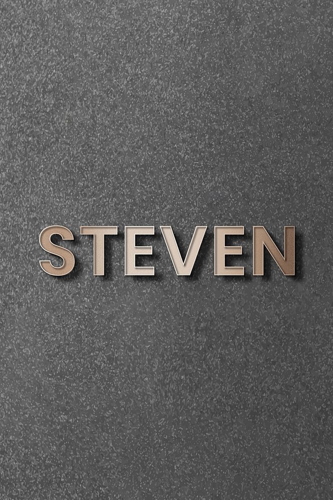Steven typography in gold design element vector