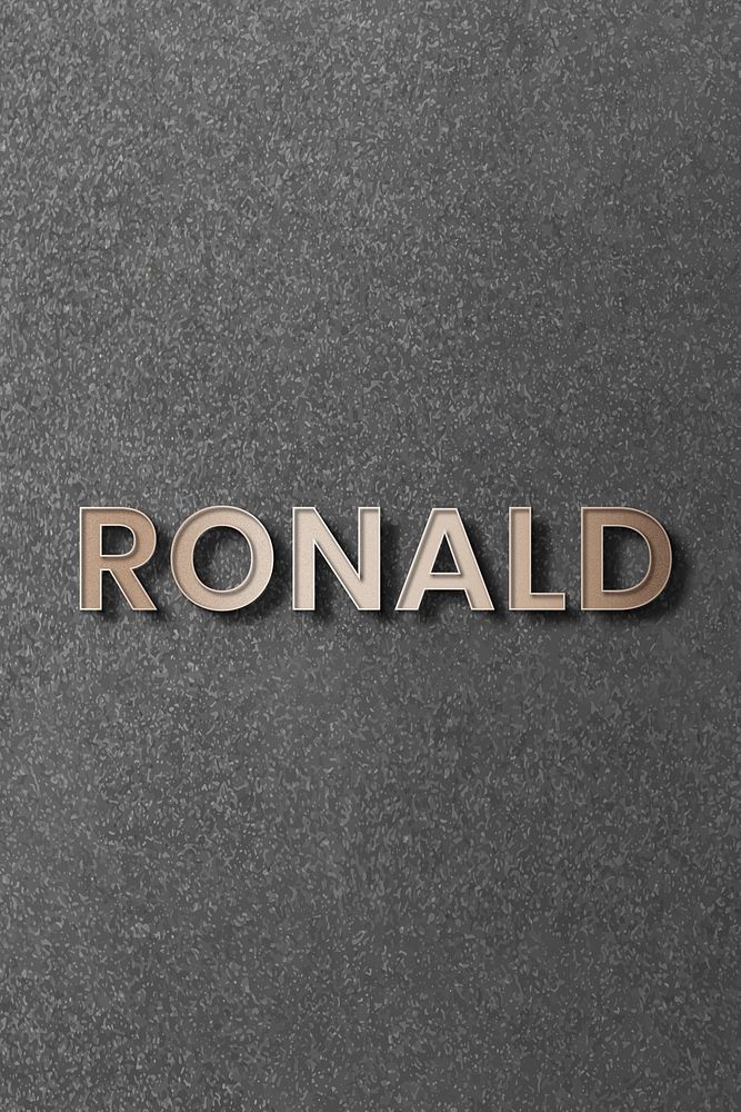 Ronald typography in gold design element vector