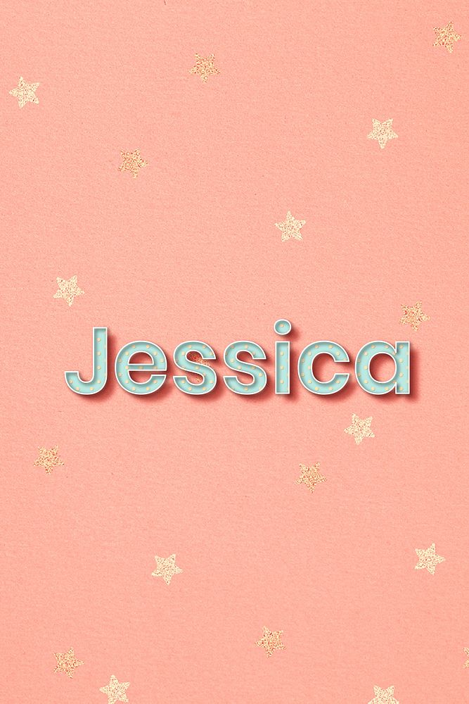 Jessica feminine word art typography vector