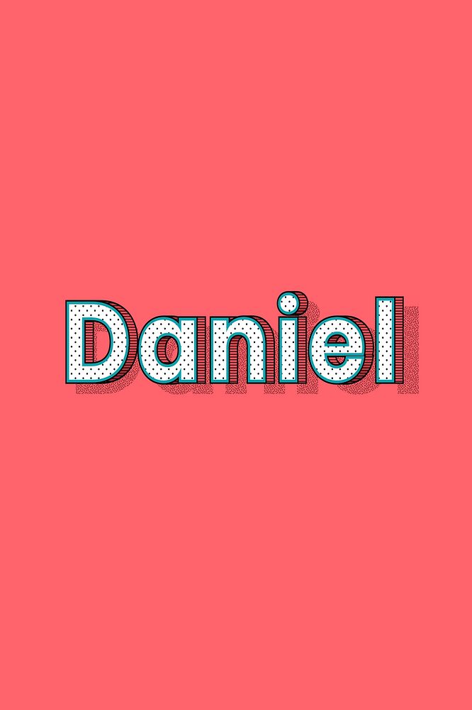 Daniel vector halftone word typography