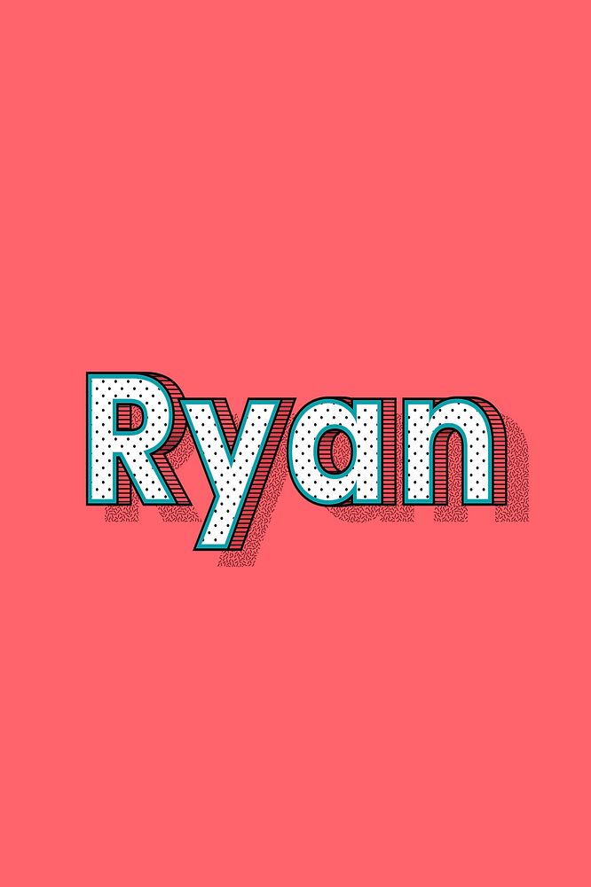 Ryan vector halftone word typography