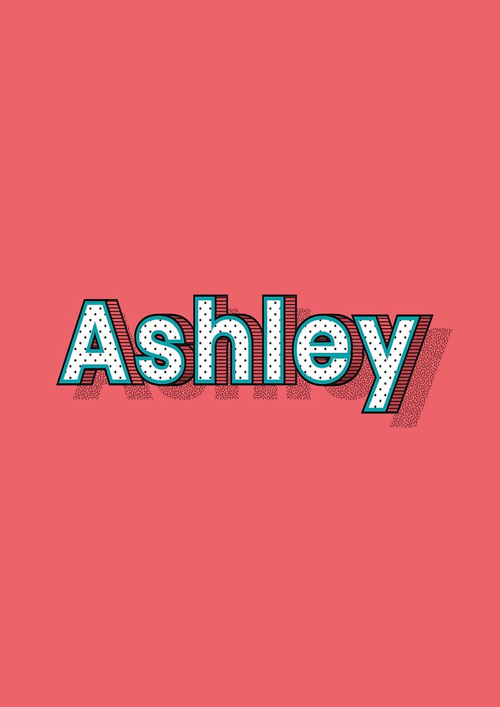 Vector Ashley name halftone word typography