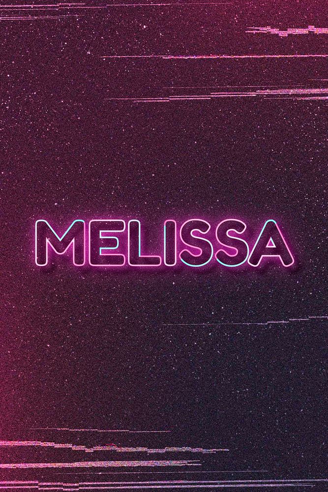 Melissa word art vector neon typography