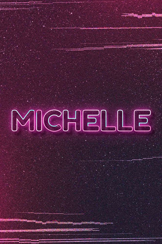 Michelle word art vector neon typography