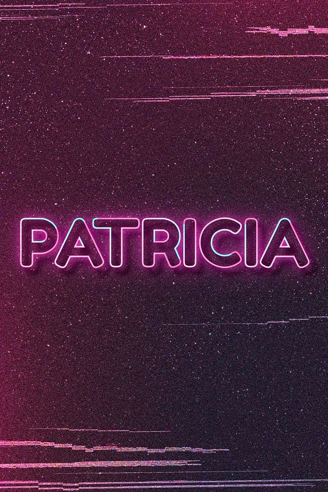 Patricia word art vector neon typography