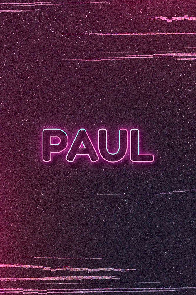Paul word art vector neon typography