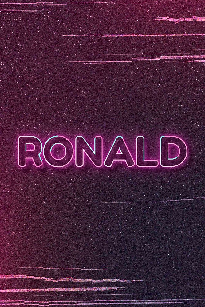 Ronald word art vector neon typography