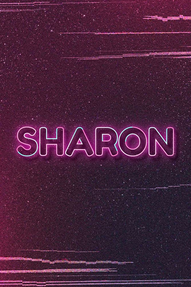 Sharon neon name font typography word art vector