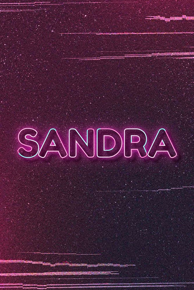 Sandra word art vector neon | Free Photo - rawpixel