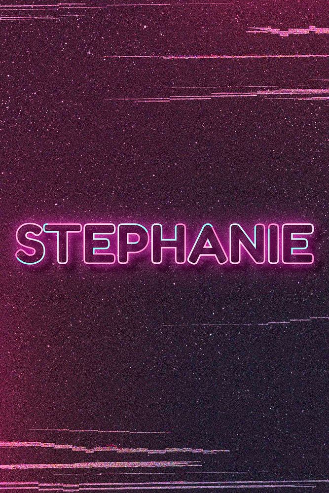 Stephanie word art vector neon typography