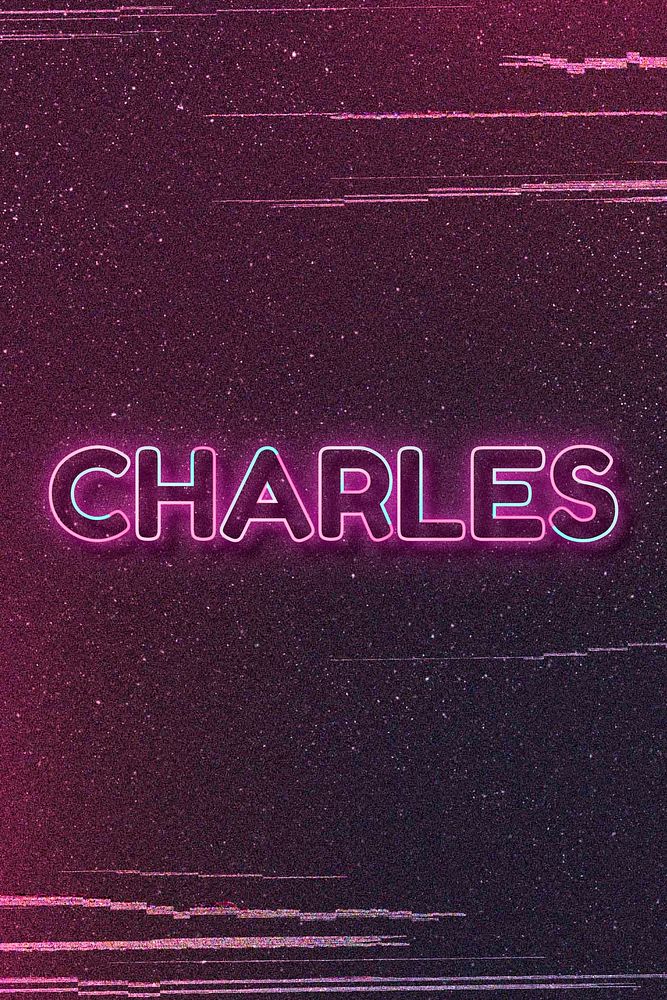 Charles word art vector neon typography