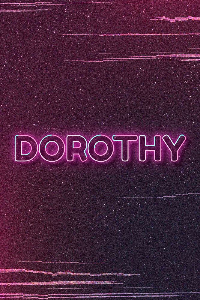 Dorothy word art vector neon typography
