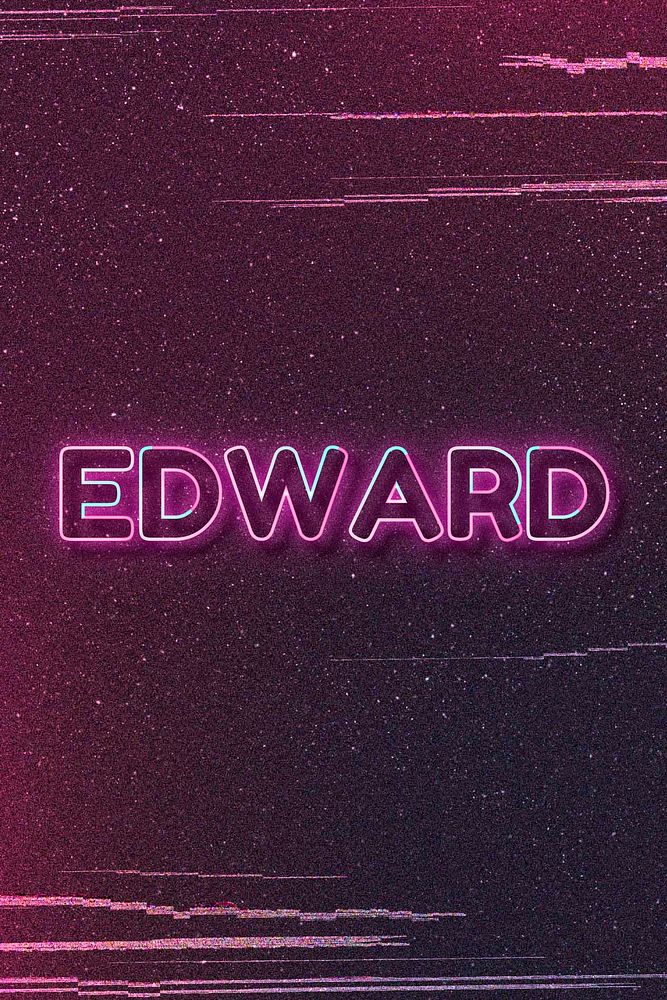 Edward word art vector neon typography