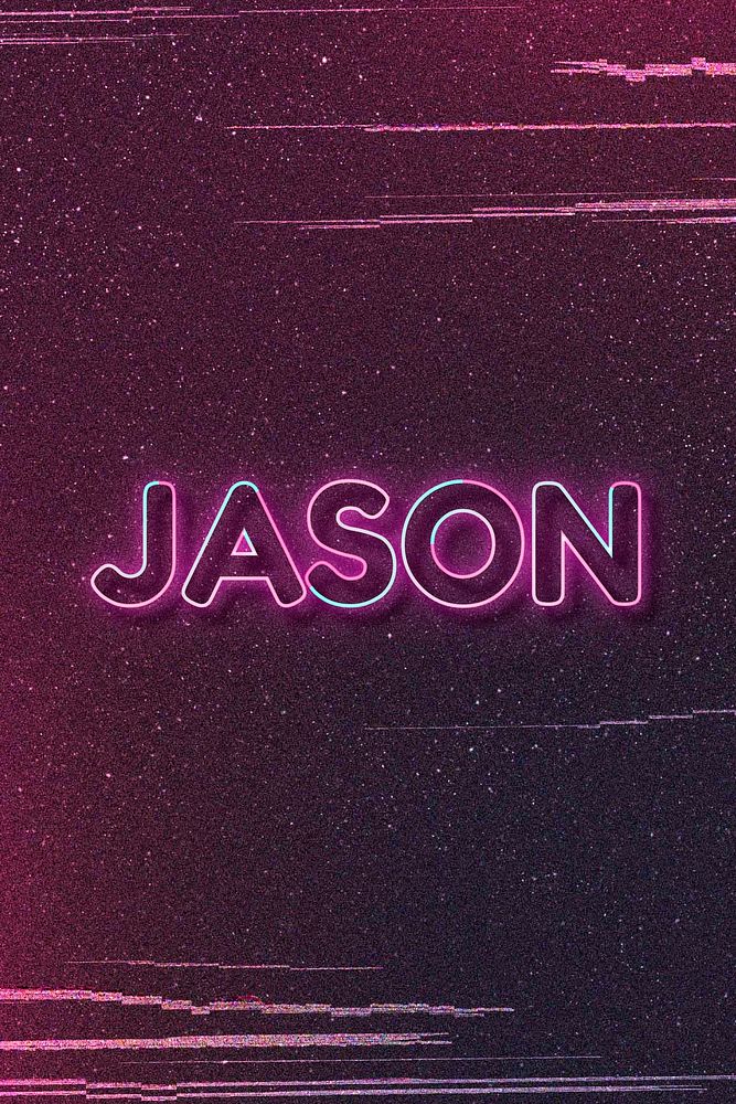 Jason word art vector neon typography