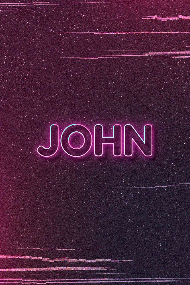 John word art vector neon typography