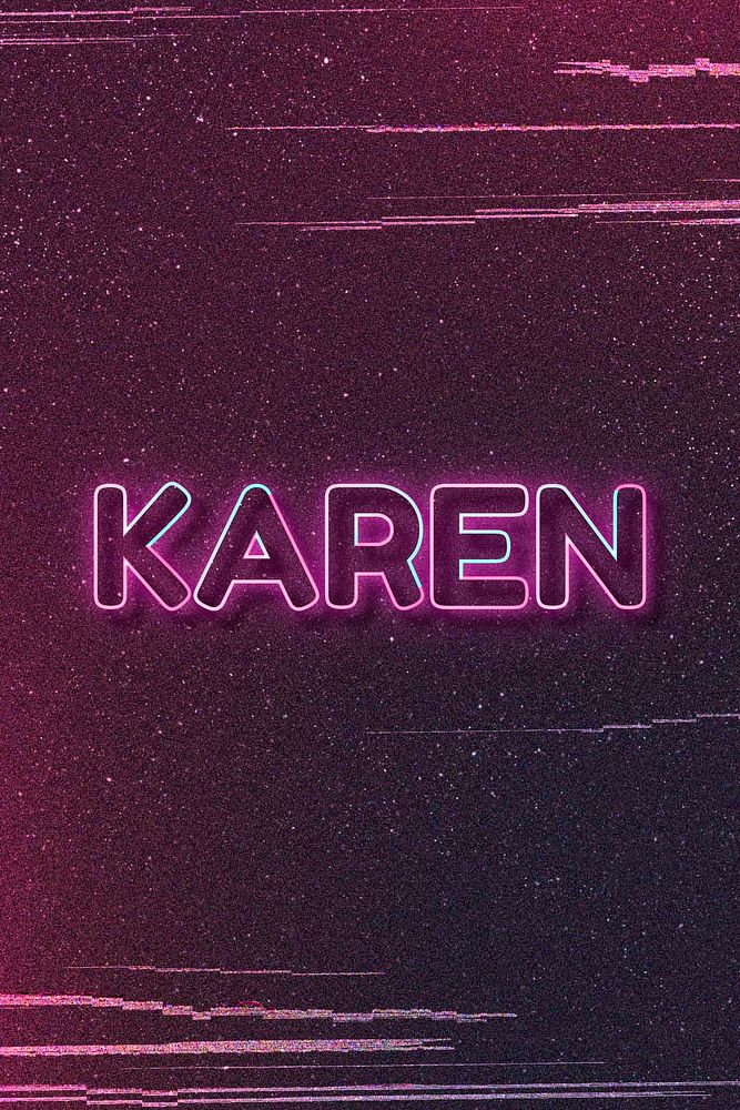 Karen word art vector neon typography