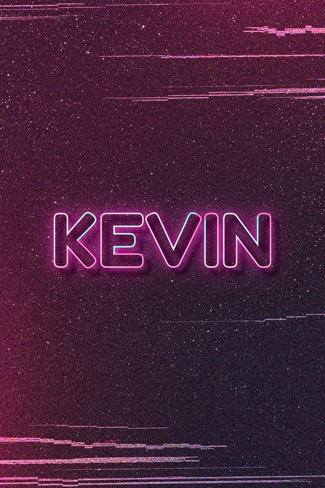 Kevin word art vector neon typography