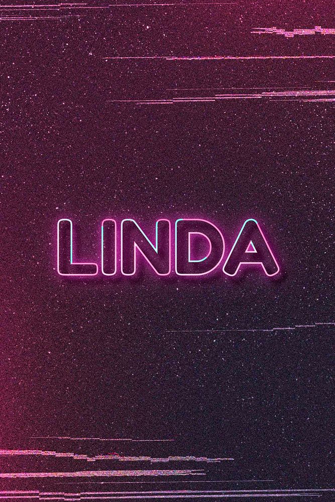 Linda word art vector neon typography