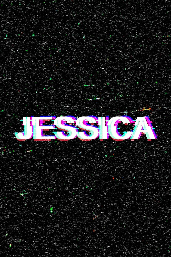 Jessica name typography glitch effect
