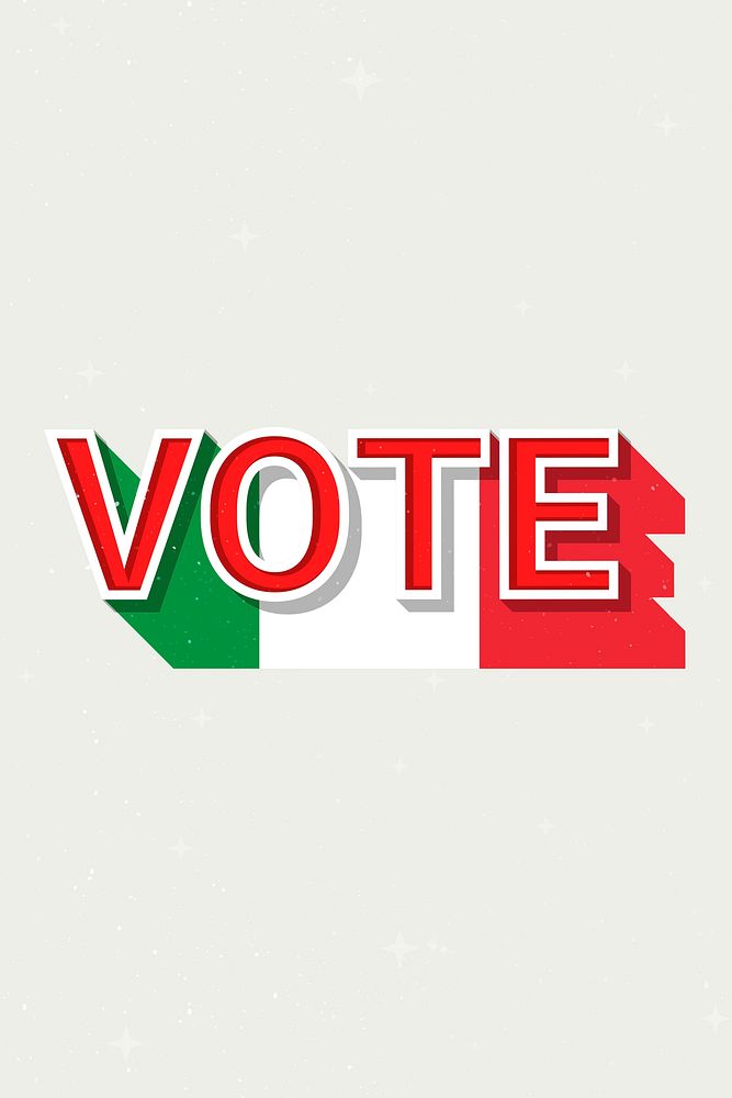 Italy vote message election psd flag