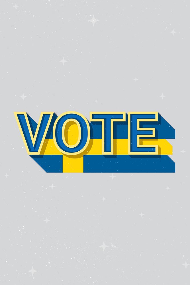Vote Sweden flag text vector