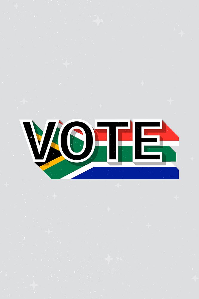 Vote South Africa flag text vector