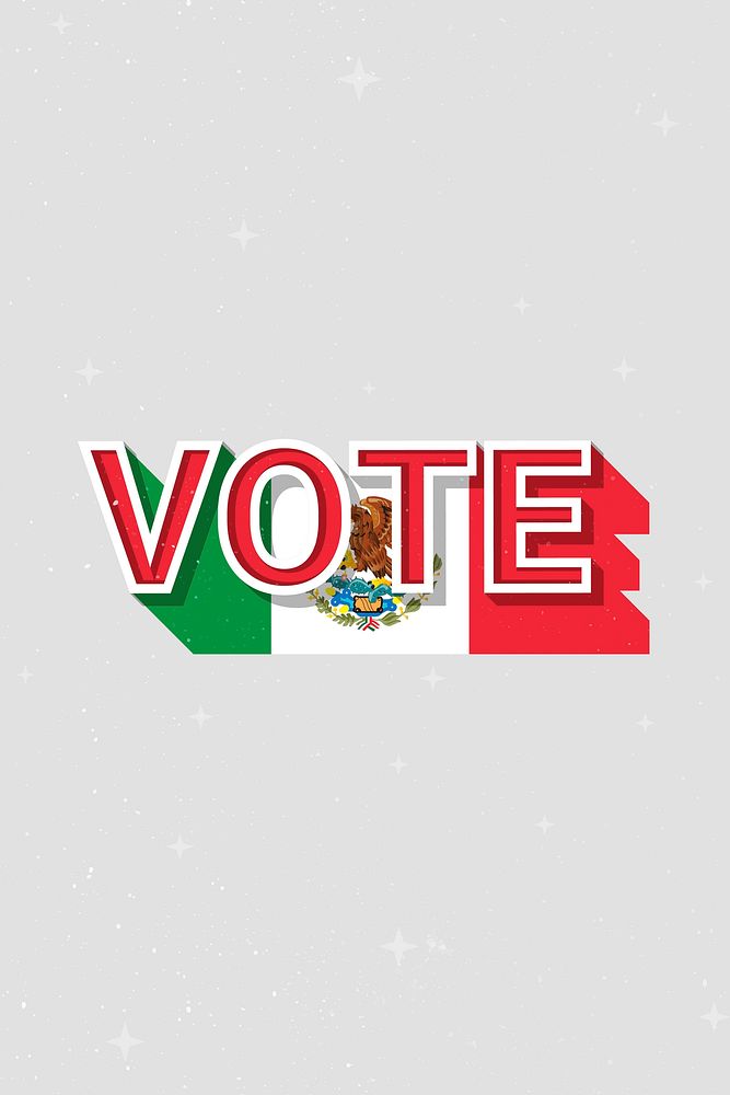 Vote Mexico flag text vector