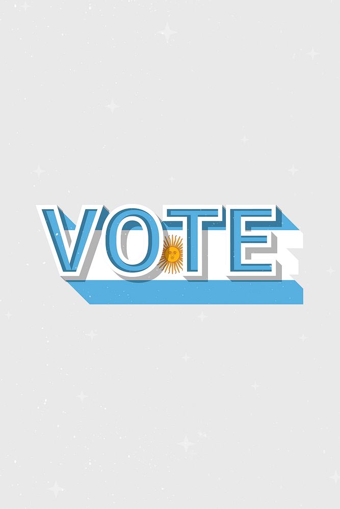 Vote Argentina flag text vector