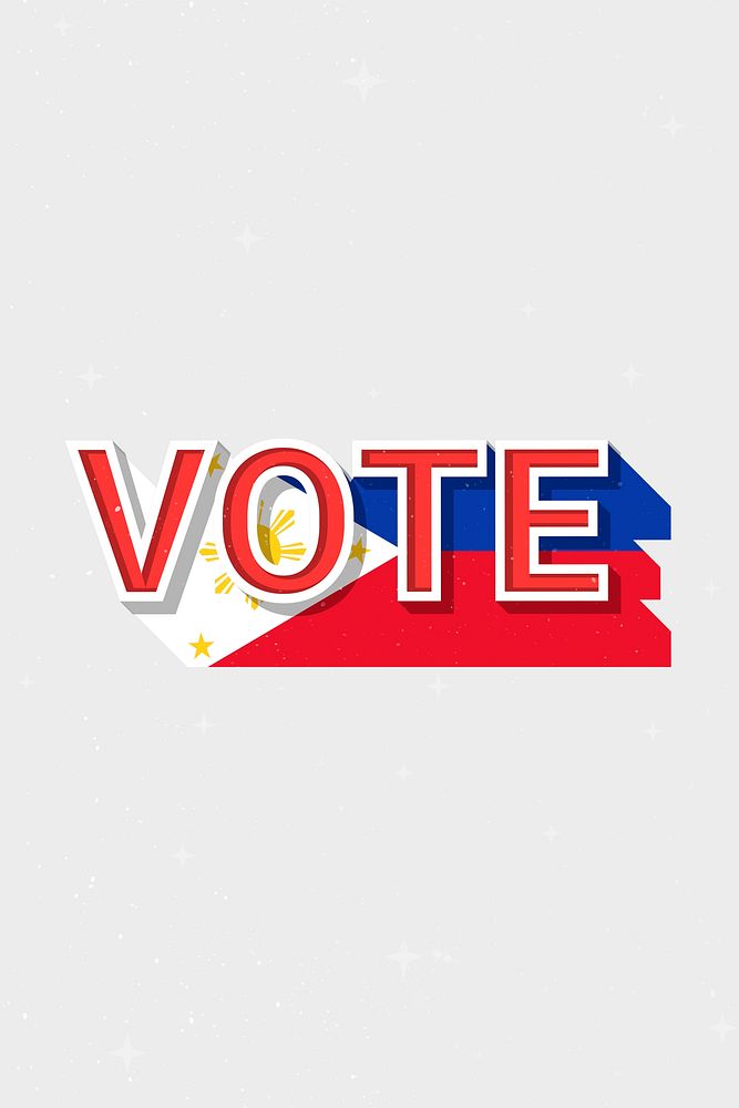 Philippines vote message election psd flag