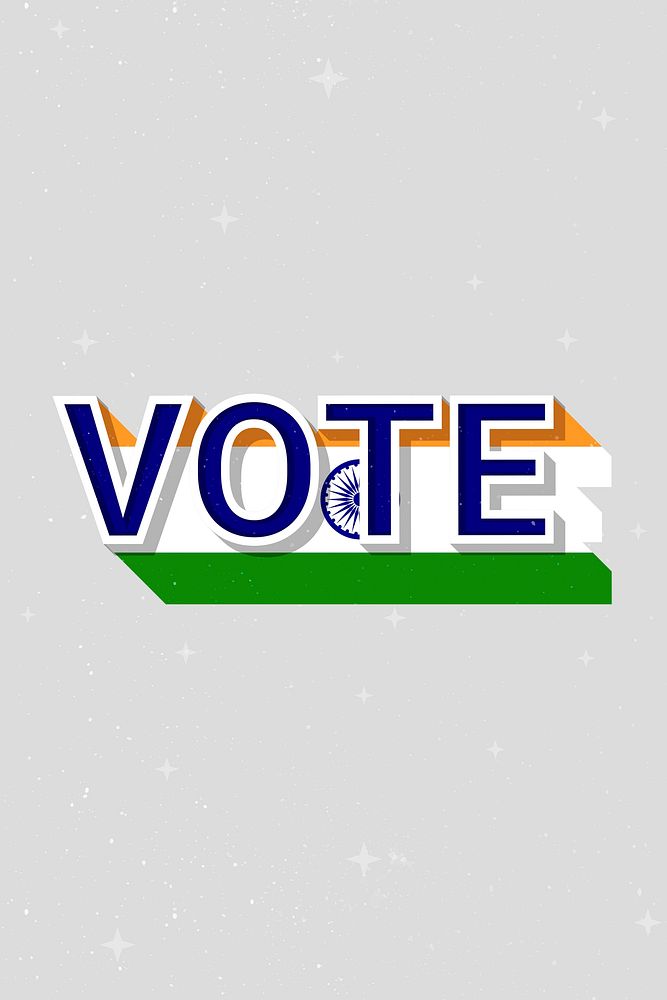 India vote message election psd flag