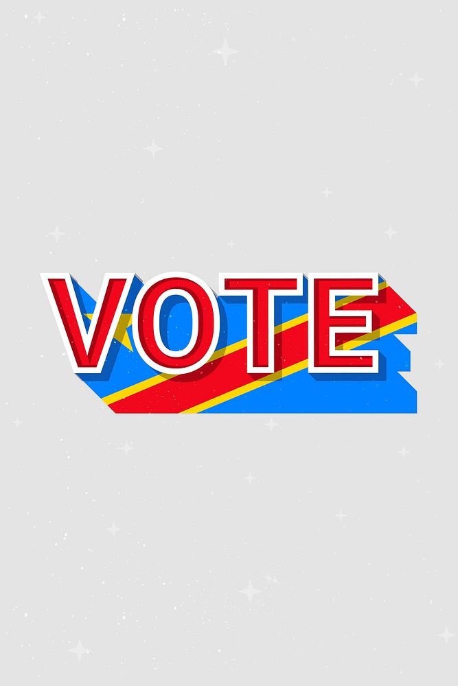 Vote Congo flag text vector