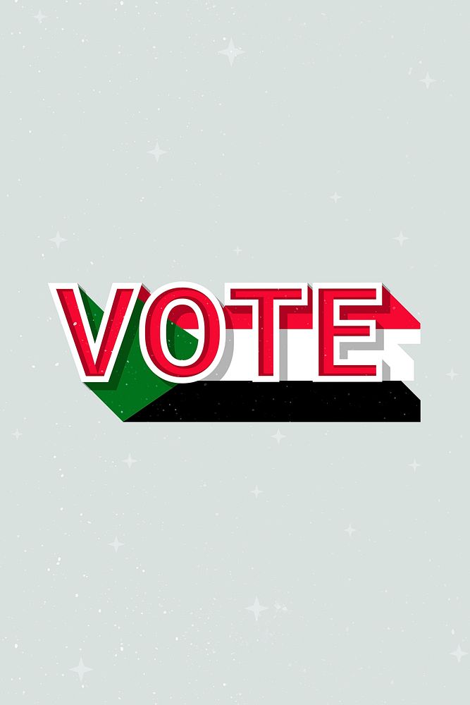Sudan vote message election psd flag