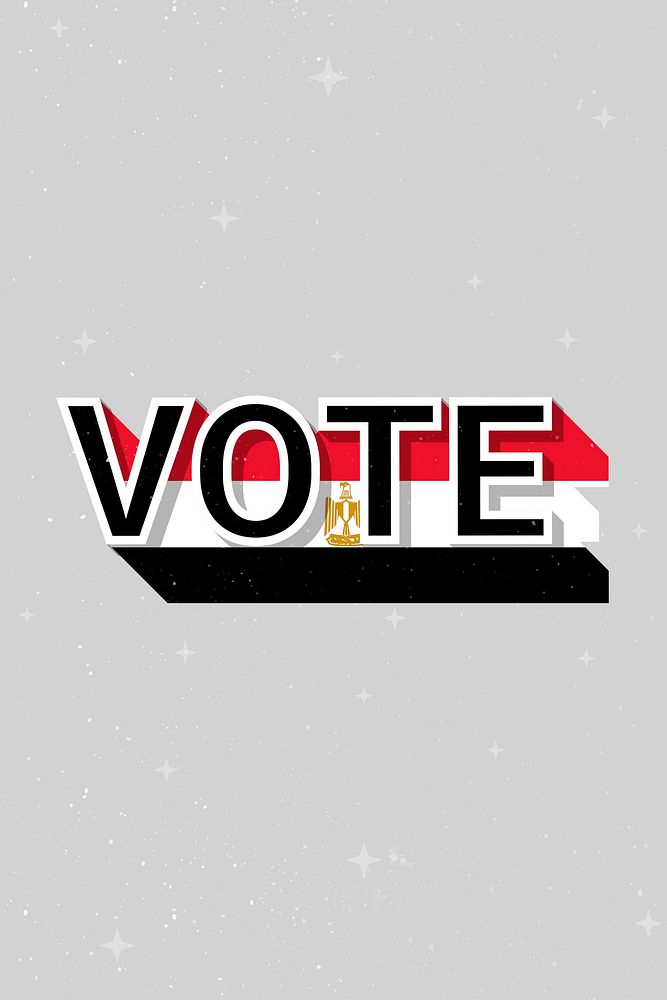 Egypt vote message election psd flag