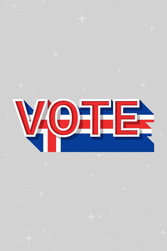 Vote Iceland flag text vector