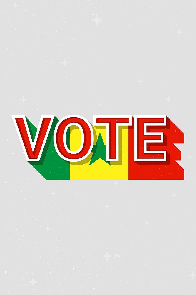 Vote Senegal flag text vector