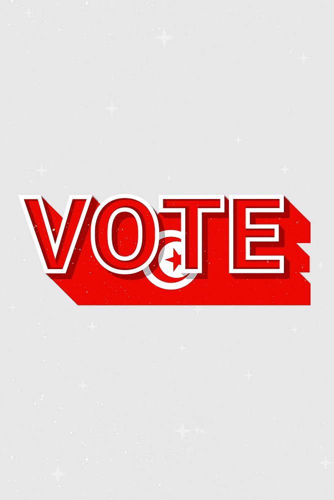 Vote Tunisia flag text vector