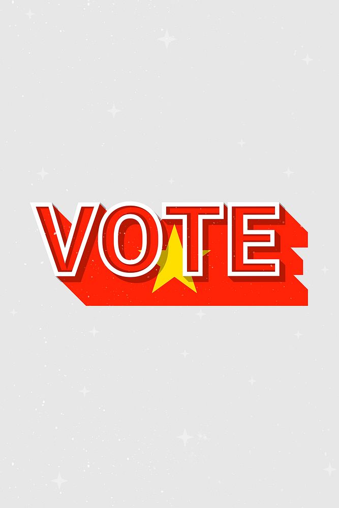 Vietnam vote message election psd flag