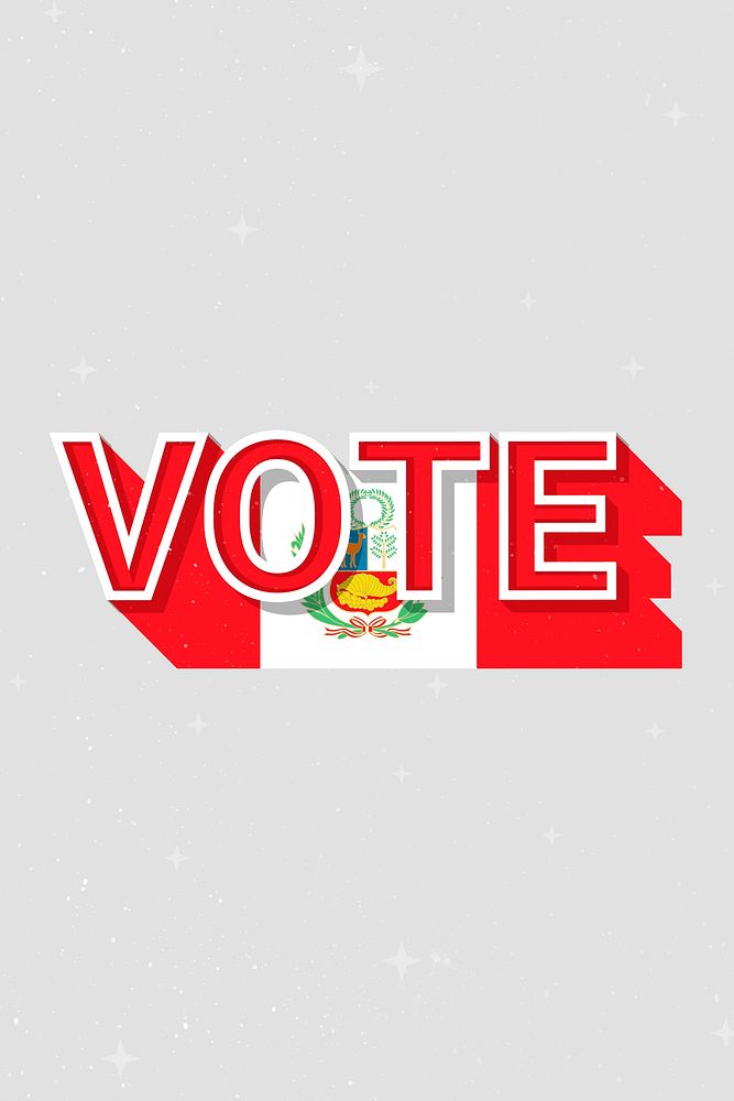 Vote Peru flag text vector