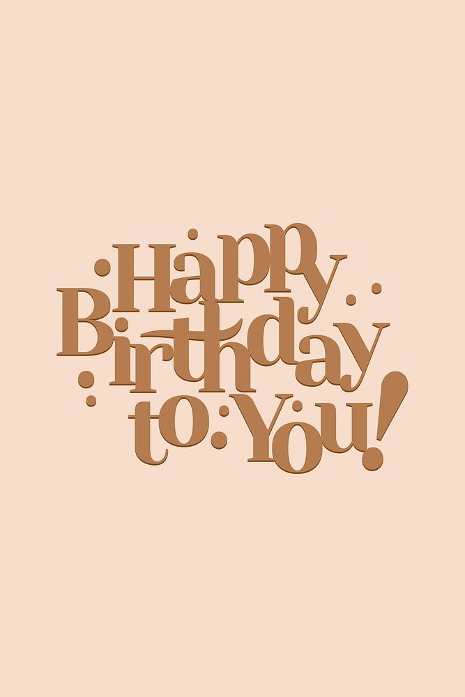 Fancy Happy birthday to you card psd typography