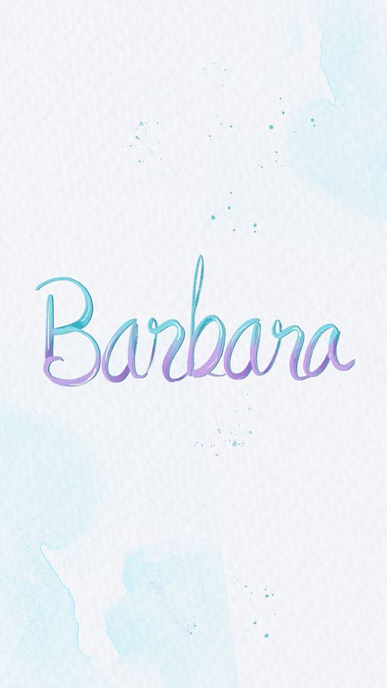 Barbara two tone name typography 