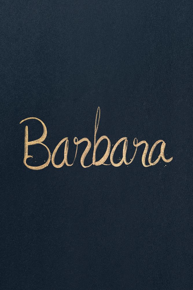 Sparkling gold Barbara name typography