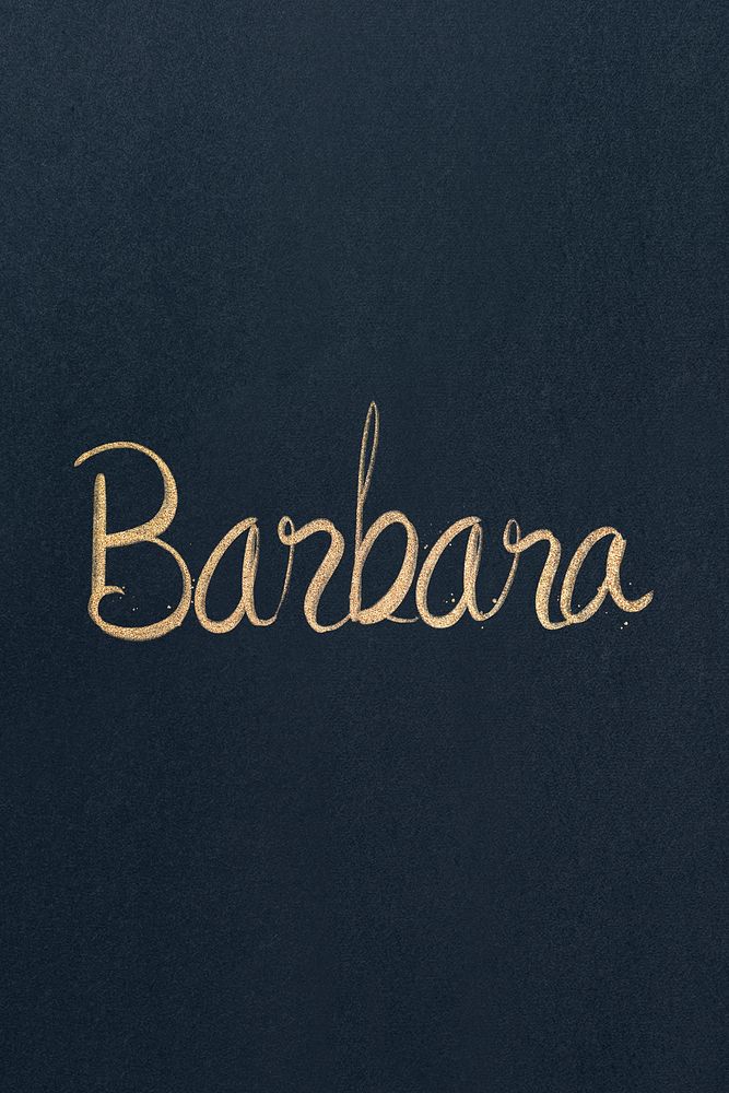 Sparkling gold Barbara psd name typography