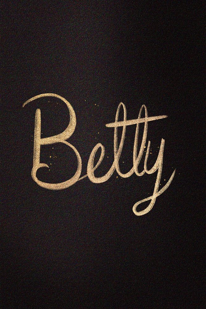 Gold Betty name cursive handwriting typography