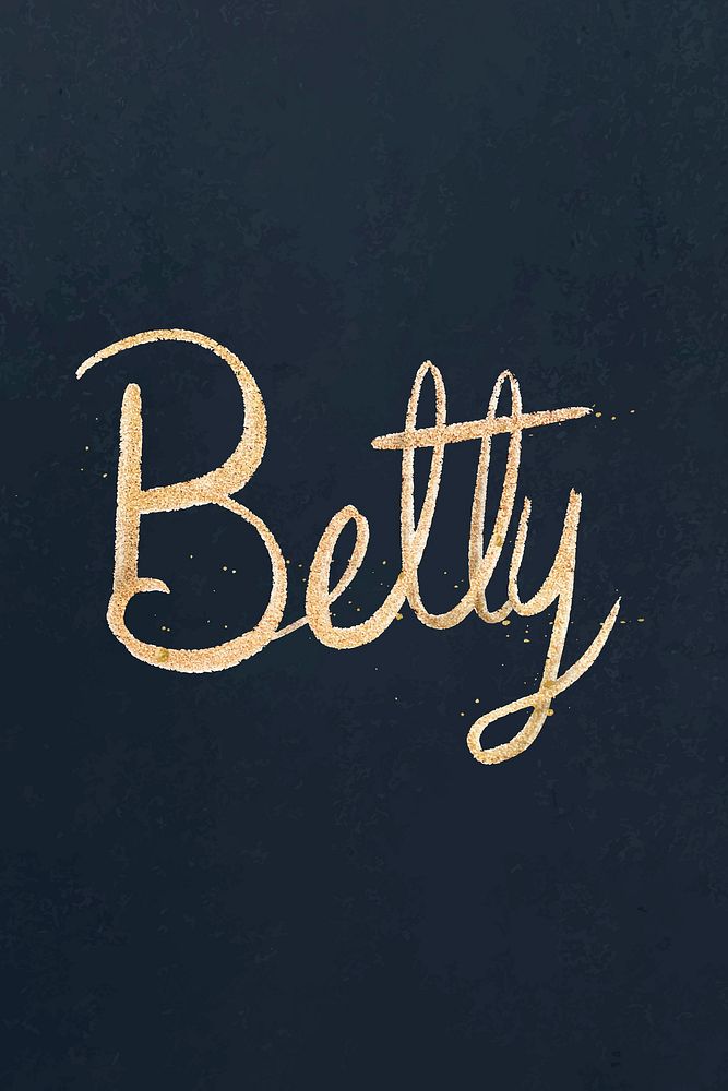 Betty name vector sparkling gold typography