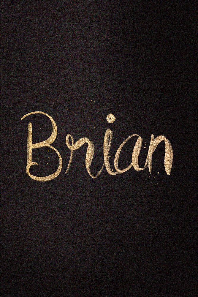 Gold Brian name cursive handwriting typography